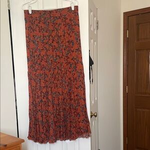 IDYLLWIND by Miranda Lambert Maxi Floral Pleated Paisley Western Skirt L